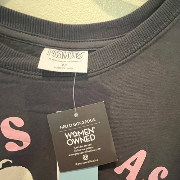 Peanuts Charcoal Sweatshirt with Pink Details - Picture 2 of 2